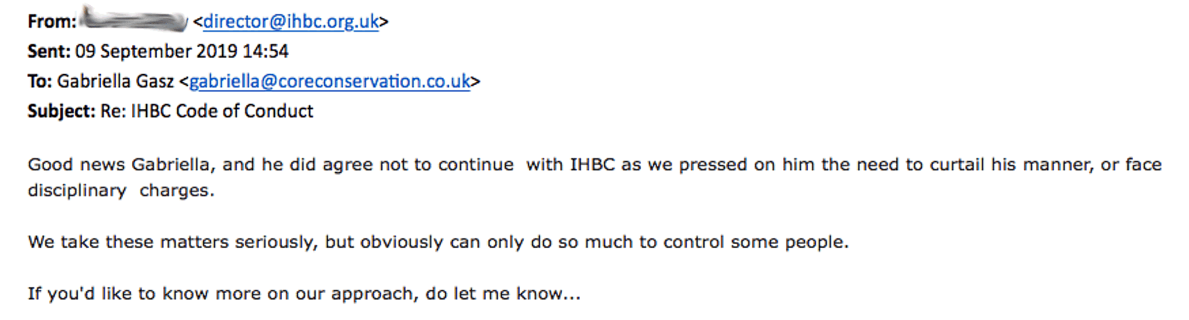 IHBC kicked out member